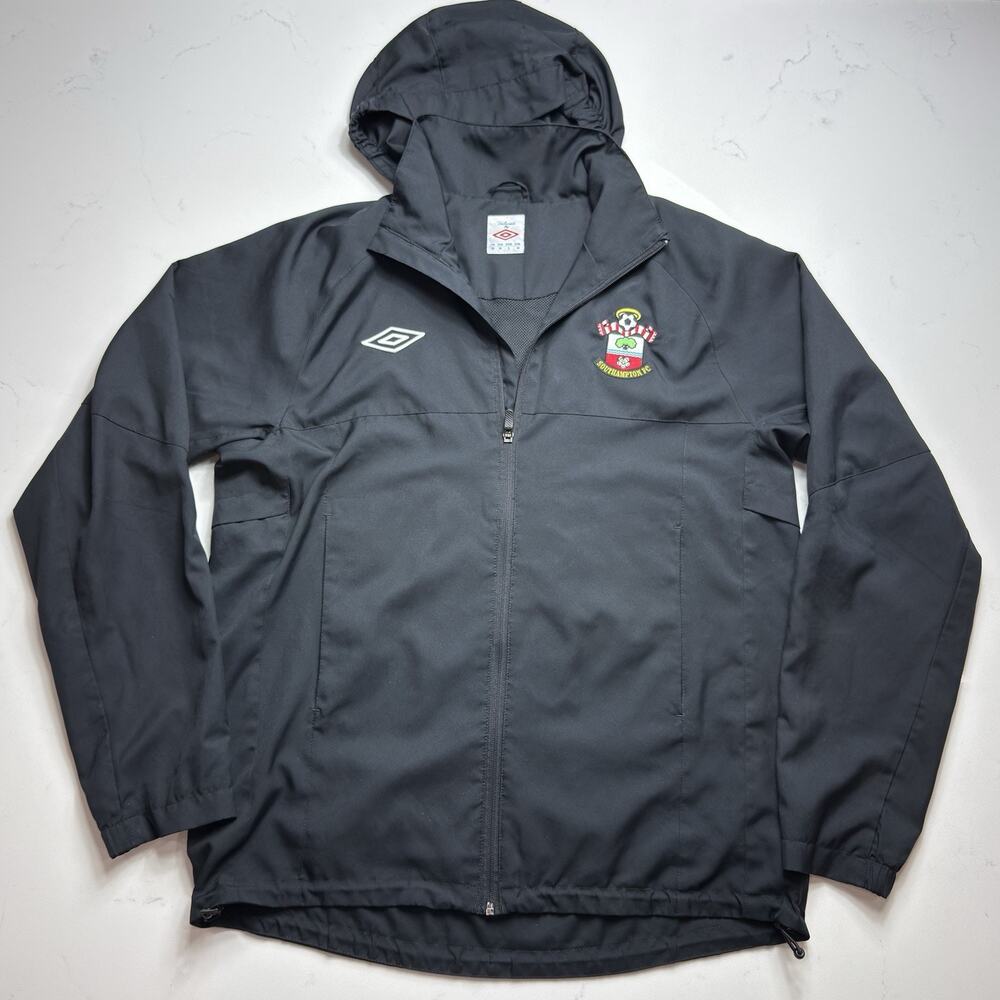 Southampton Training Football Soccer Jacket With Hood Black Umbro Men Size M